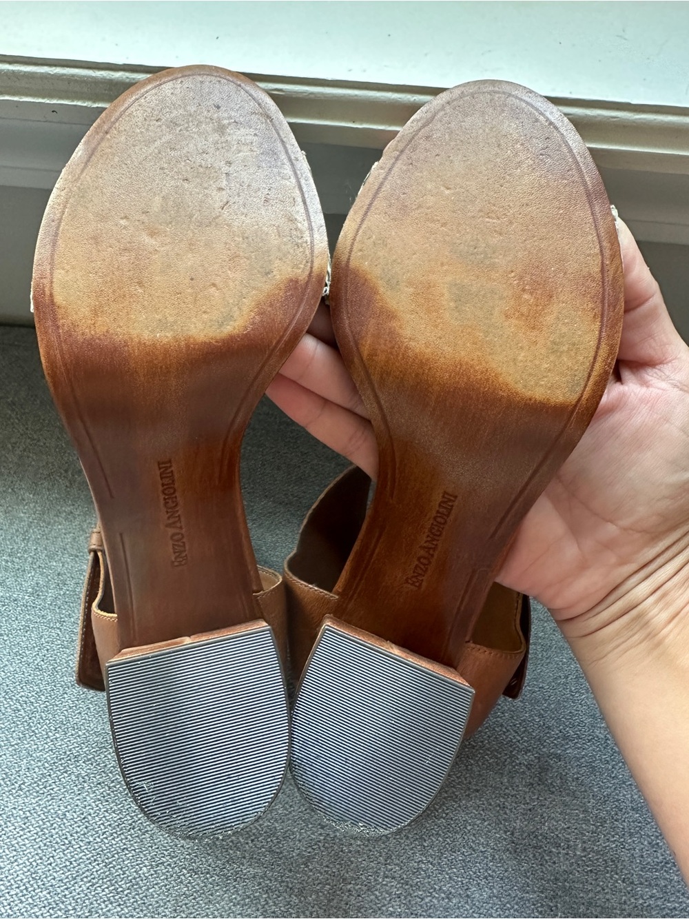 Enzo Angiolini Windell Snake Skin Ankle Strap Block Open Toe Heel Sandal Shoes View 4